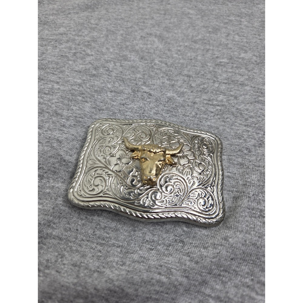 Vintage Bull Bronc Rodeo Longhorn Made in USA Belt Buckle
